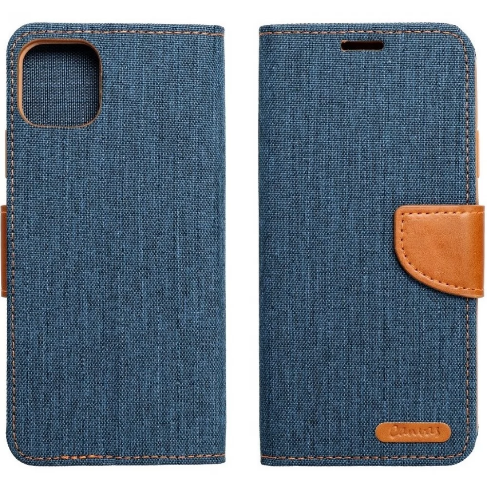 ZONE Xiaomi Redmi 10 / Redmi Note 11 4G Side blooming case stand Canvas Book dark blue