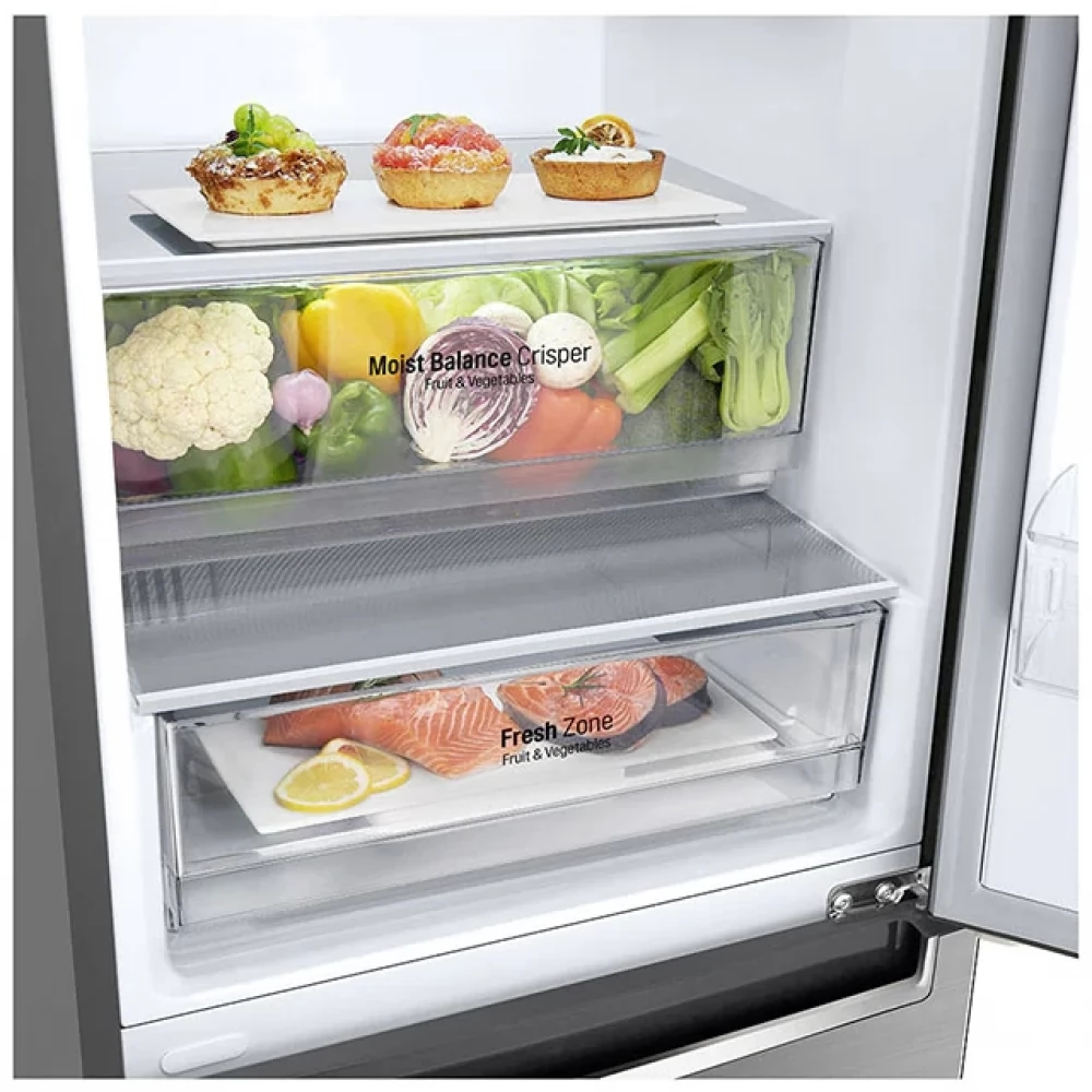 LG GBF61PZJMN Alulfagyasztós refrigerator DoorCooling+ technology 341 L capacity silver
