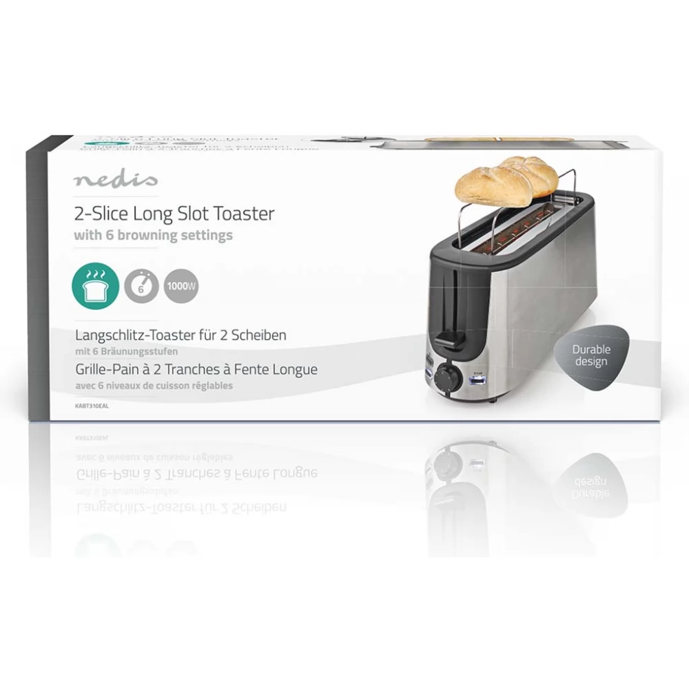 NEDIS KABT310EAL Toaster 1000 W Aluminium