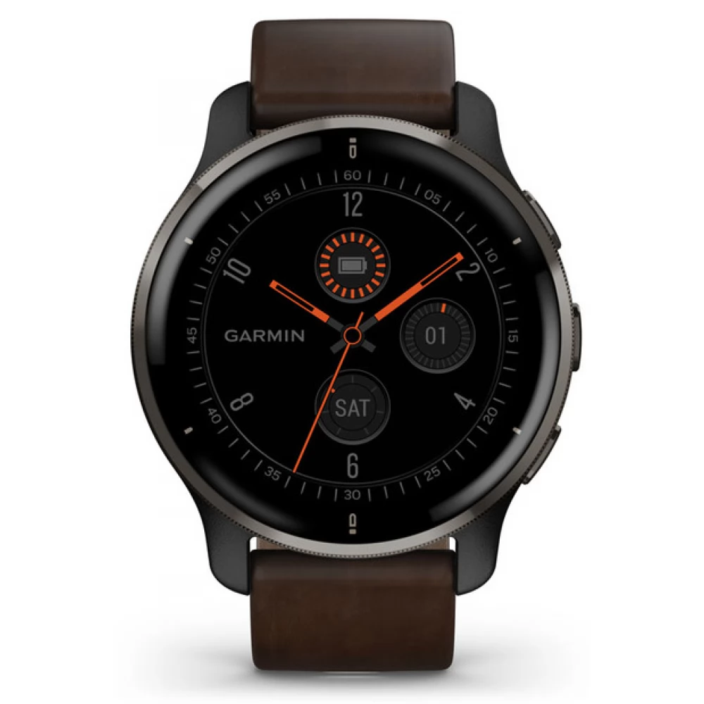 GARMIN Venu 2 Plus black with frame and grey Skin strap - iPon