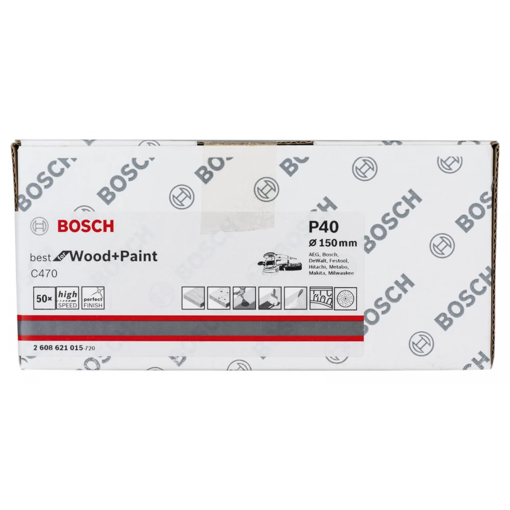 BOSCH C470 Best for Wood and Paint sandpaper 150mm P40 50pcs (Basic guarantee)