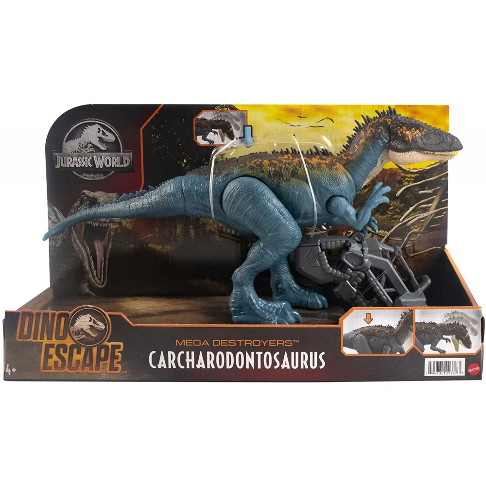MATTEL Jurassic World Dino Escape Mega Destroyers Carcharodontosaurus figura