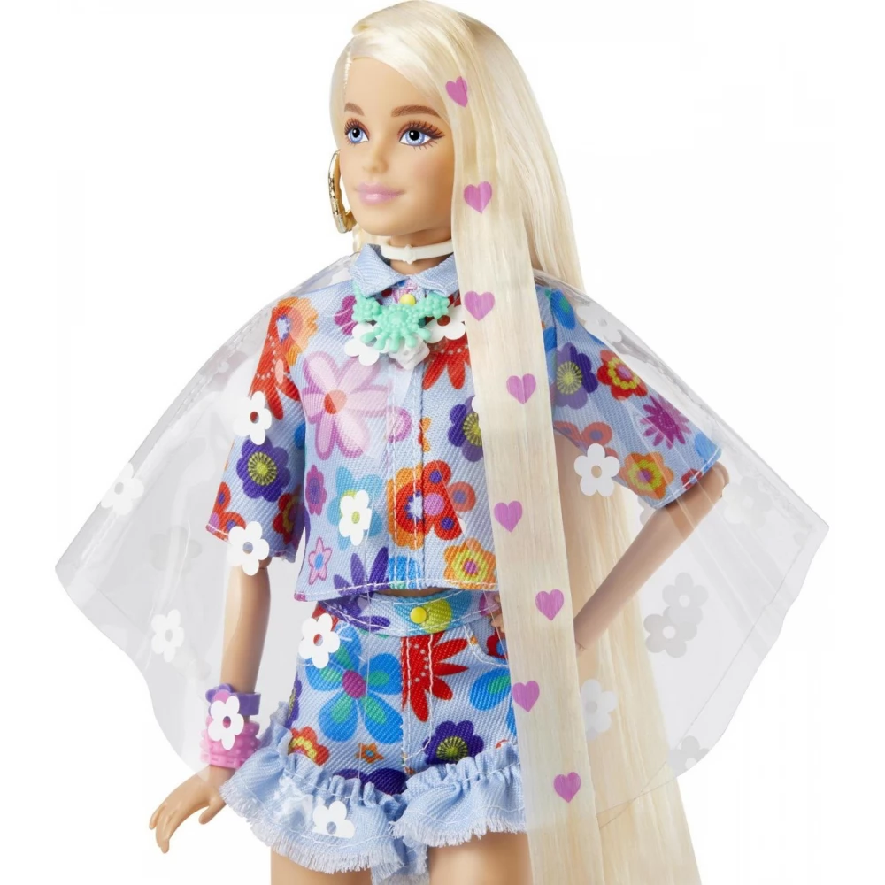 MATTEL HDJ45 Barbie Extra Floare cu modele tăbăcit lung blondă păr figura