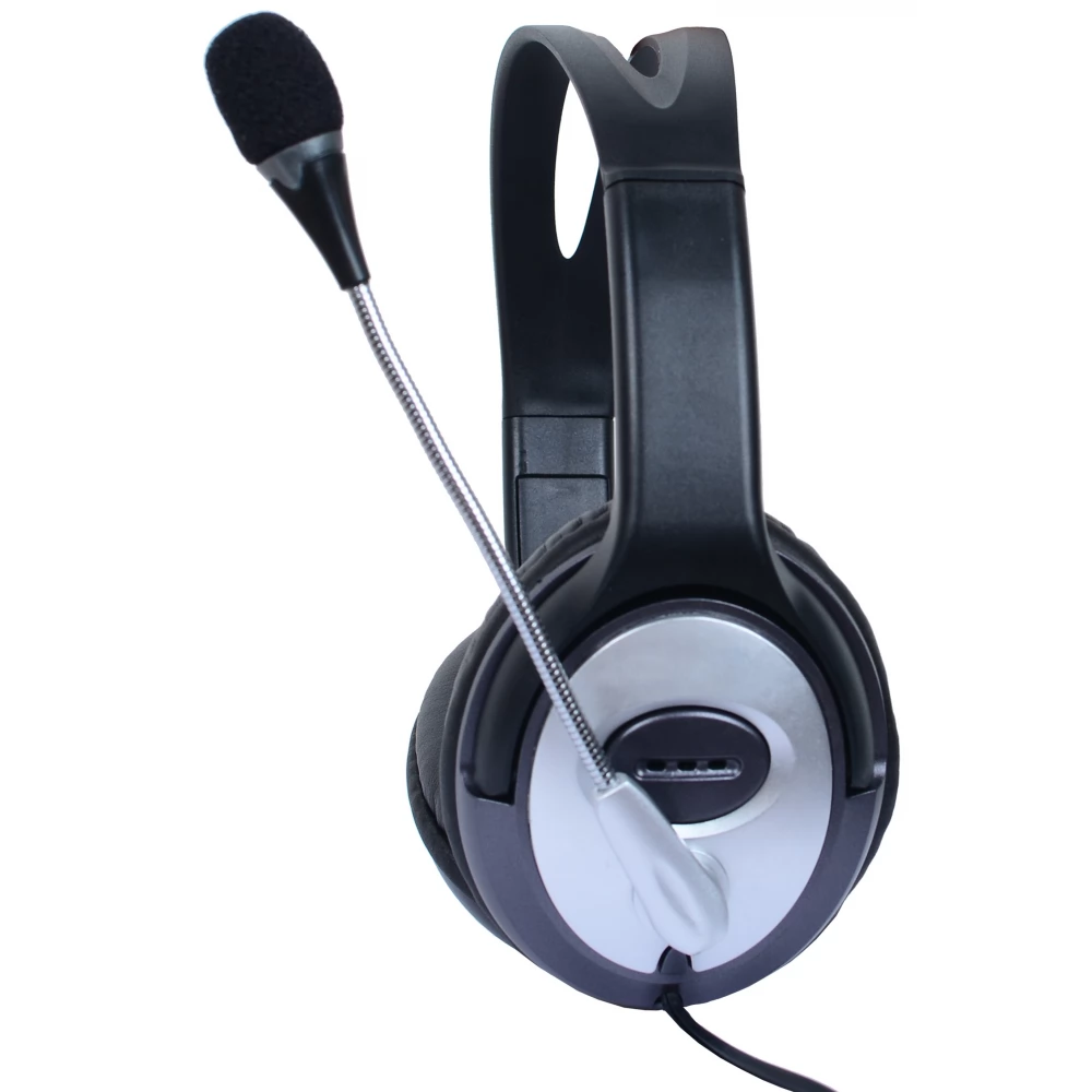 TECHLY Stereo Headphones with Microphone crno