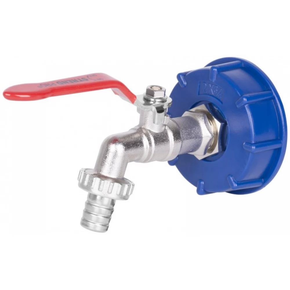 STR robinet set IBC recipient 1/2"- 3/4"+60mm plastic reductor