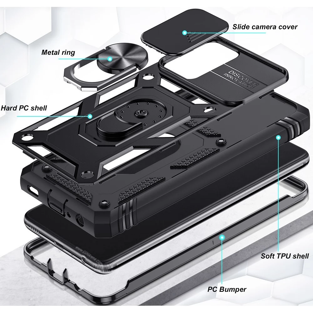 icdn.ru １３ WOOZE Military Armor back panel + front frame + phone case ring iPhone 13  Pro Red Black - iPoncomp.com