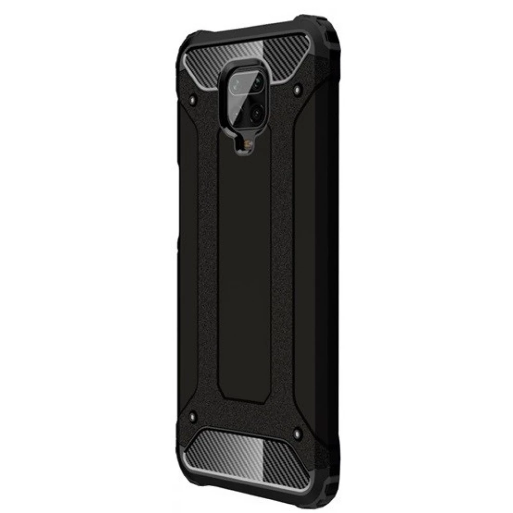 Xiaomi Redmi Note 9S / 9 Pro / 9 Pro Max Plastic spate husă protecţie Defender fémhatású negru Xiaomi Redmi Note 9S / 9 Pro / 9 Pro Max Plastic spate husă protecţie Defender fémhatású negru