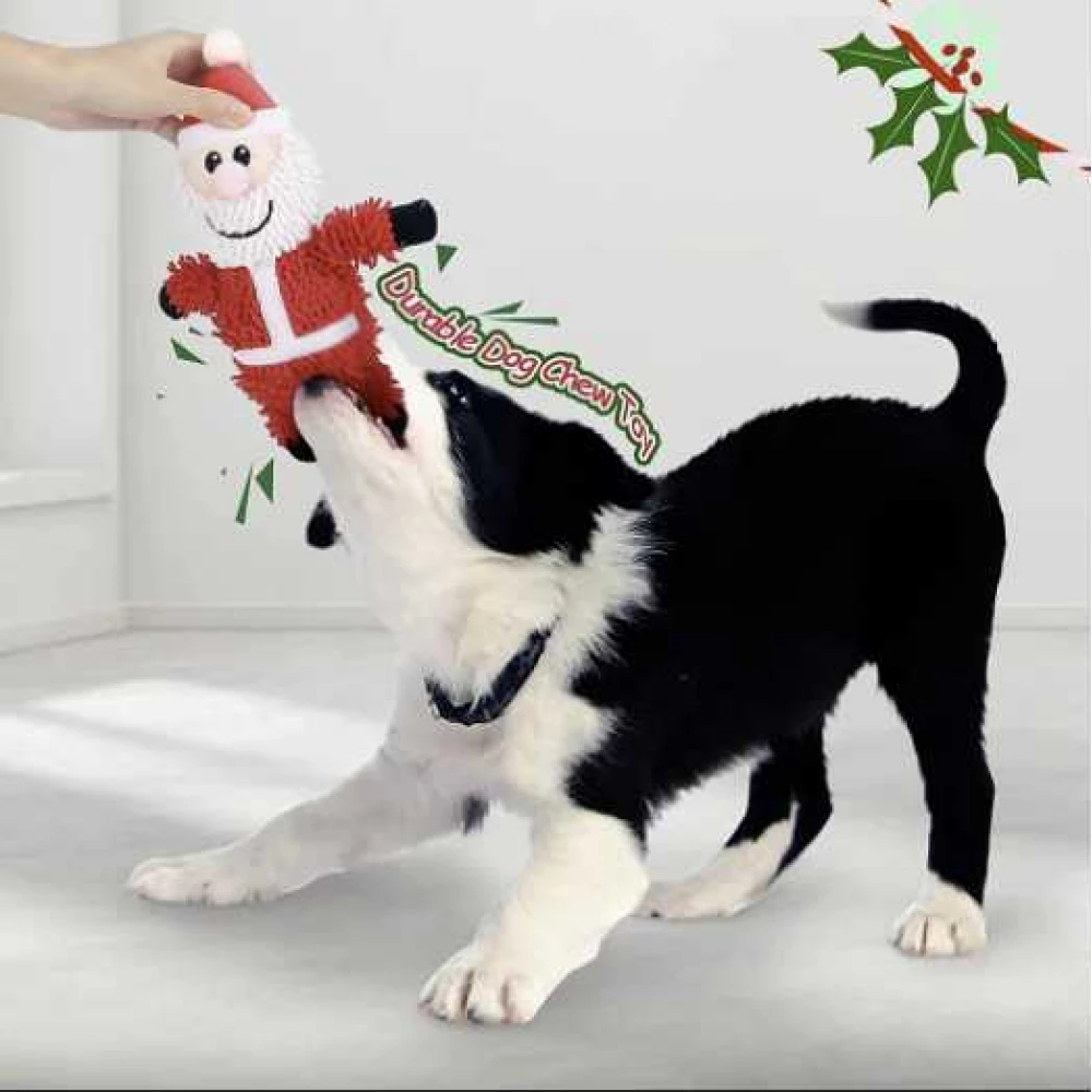 Pliš fütyülős Santa Claus kutyajáték 25 cm
