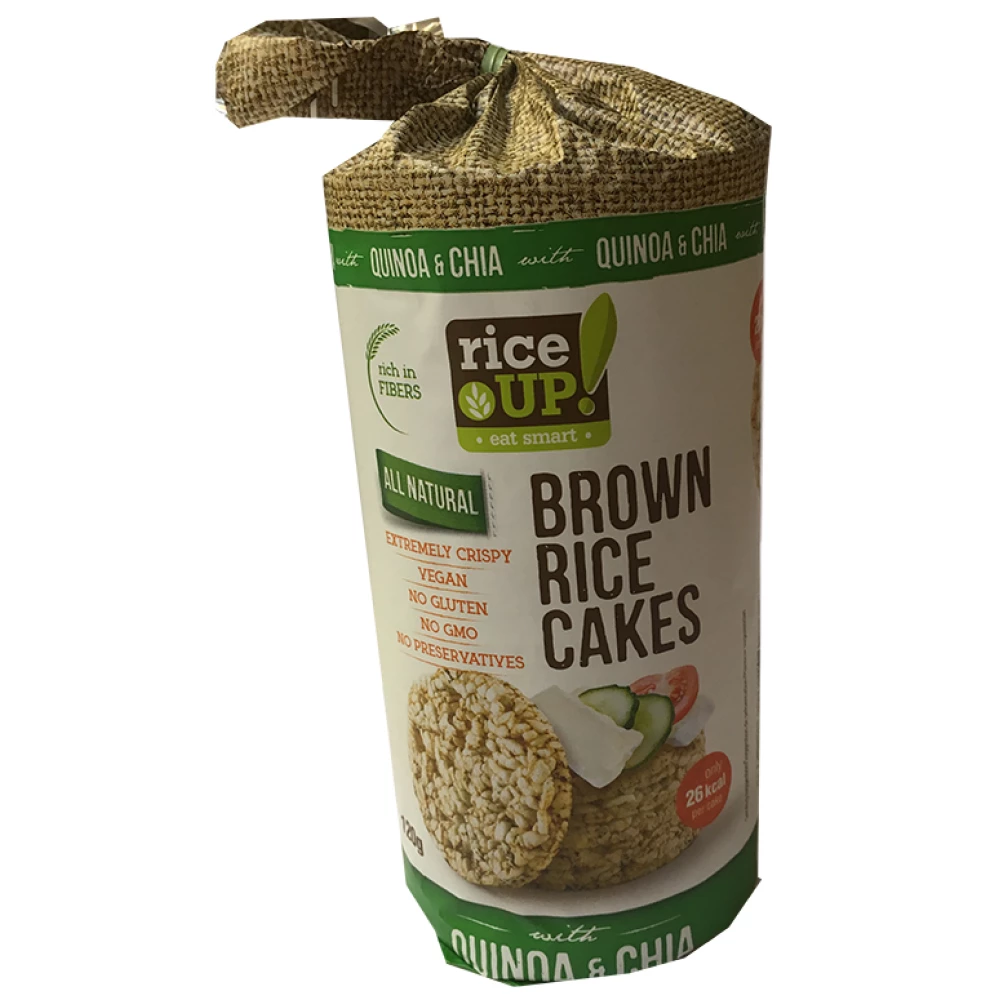 RICE UP Rice Up barna rizses puffasztott szelet chia mag quinoa 120 g