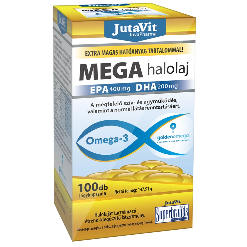 Jutavit Mega halolaj omega3 kapszula 100 db iPon hardver és