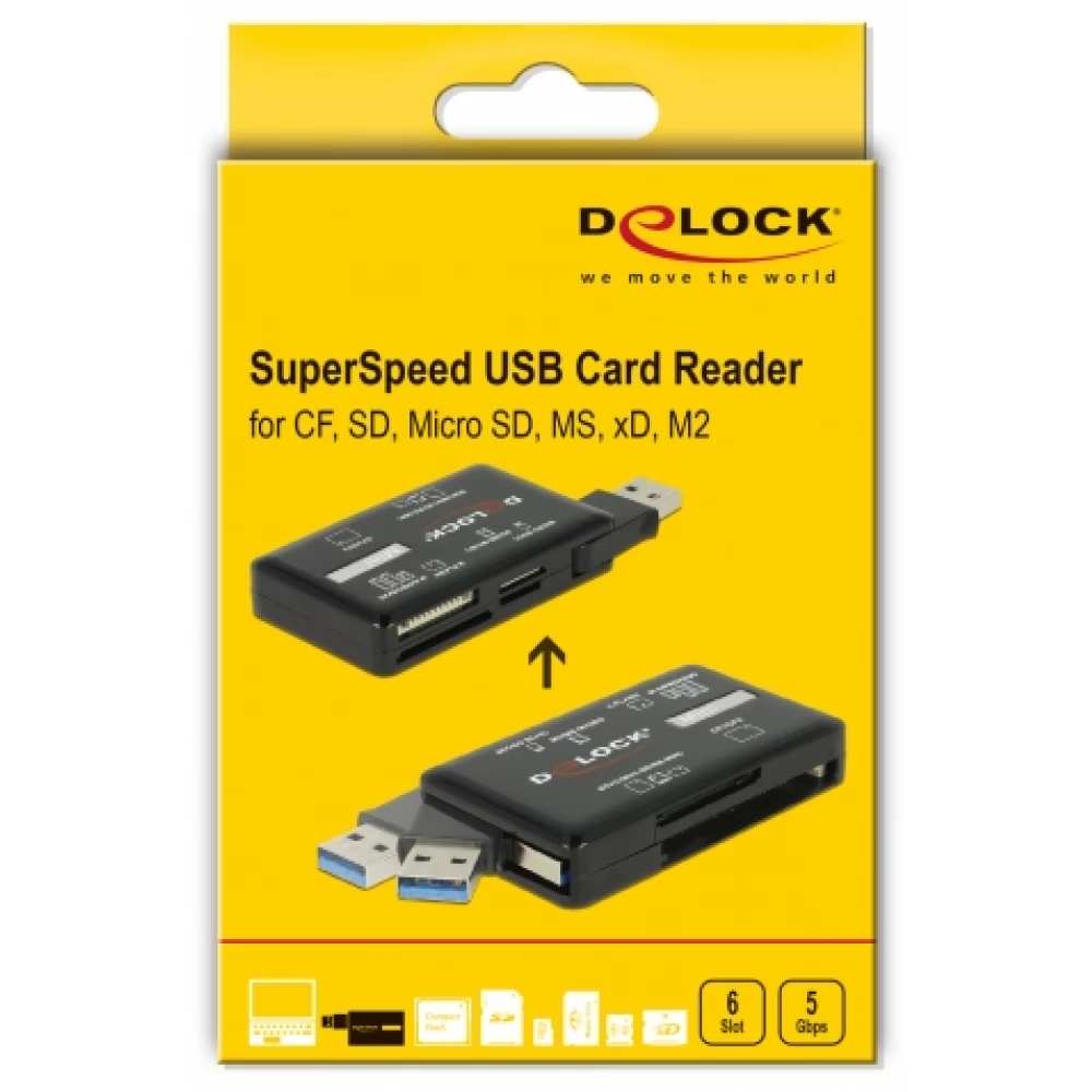 DELOCK SuperSpeed USB 5 Gbps kártyaolvasó CF / SD / Micro SD / MS / M2 ...