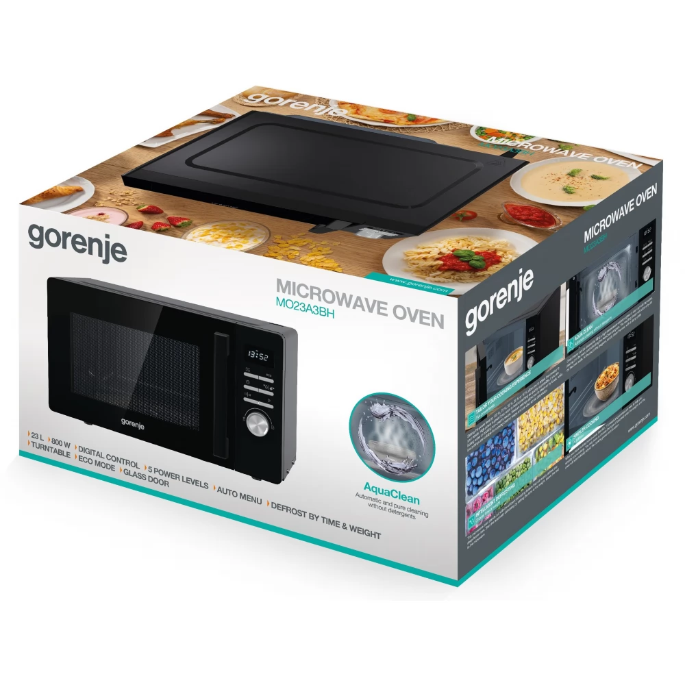 GORENJE MO23A3BH Mikrohullámú sütő - normál 800 W 23 l fekete - iPon.hu
