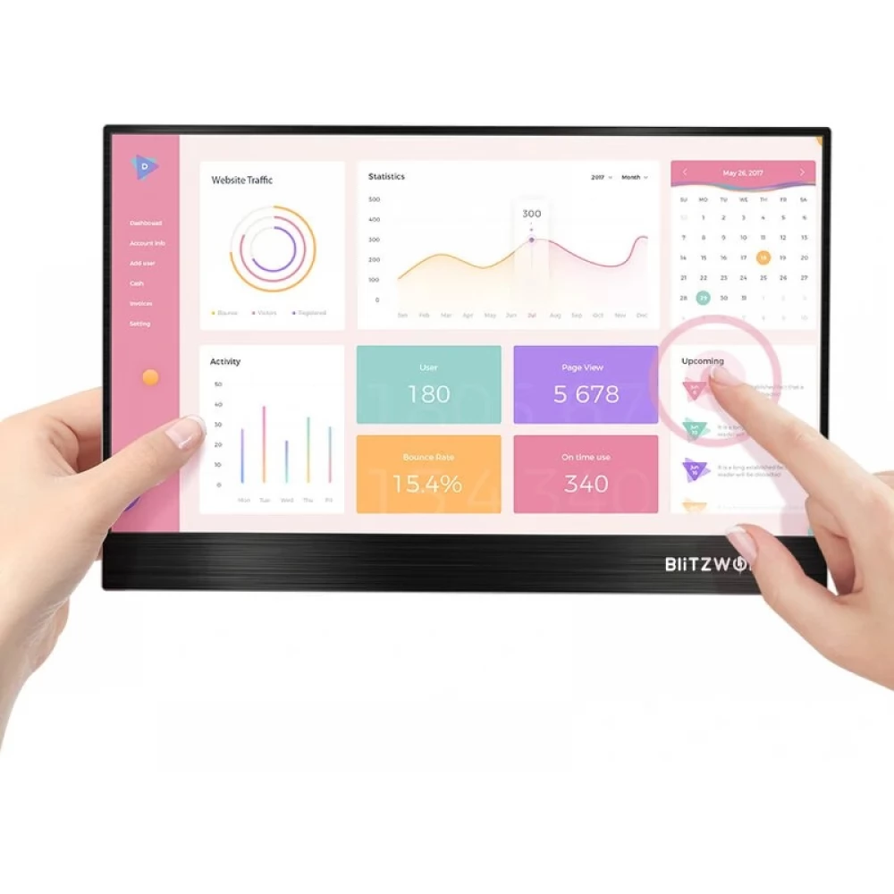 Computer Blitz BLITZWOLF BW-PCM3 15.6 Inch Touchable FHD 1080P Type C Portable ...