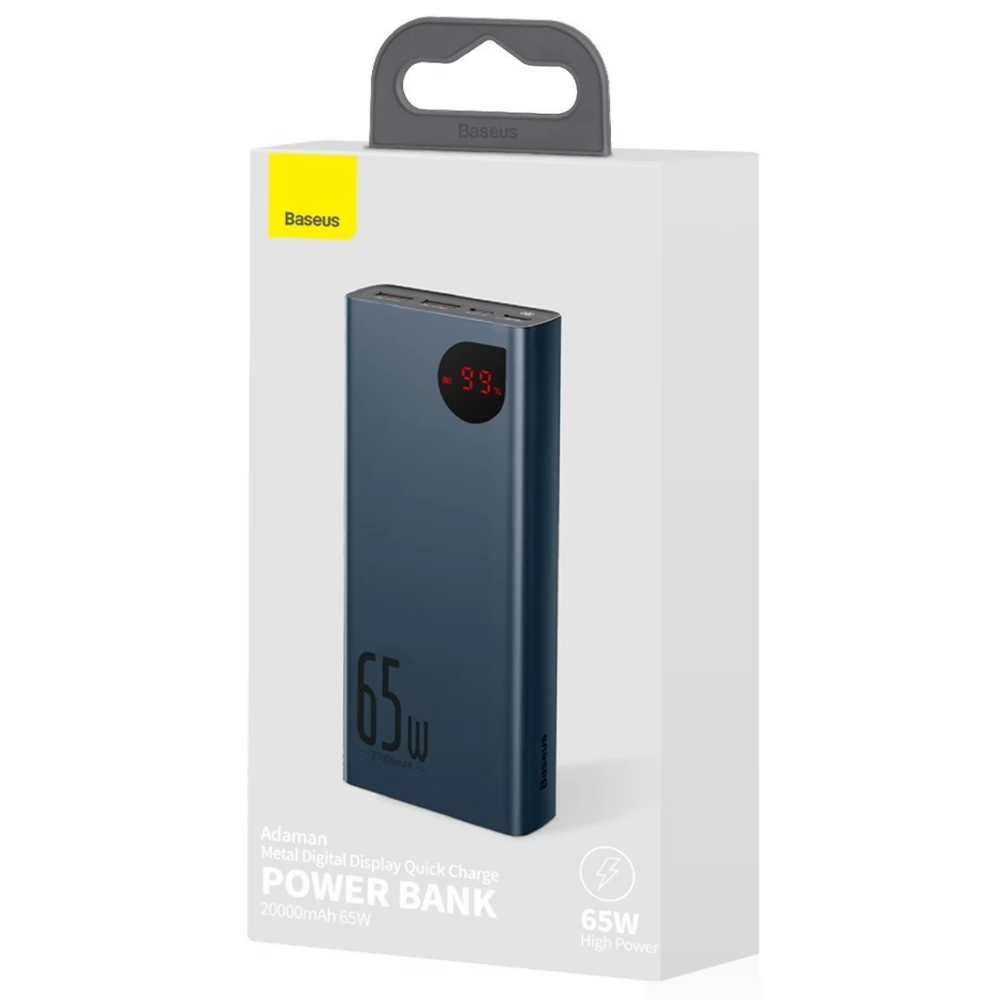BASEUS Adaman Metal Power Bank 20000mAh 65W kék - iPon.hu