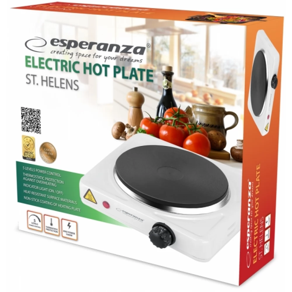 ESPERANZA EKH003W St. Helens electric hot plate 1000 W white iPon