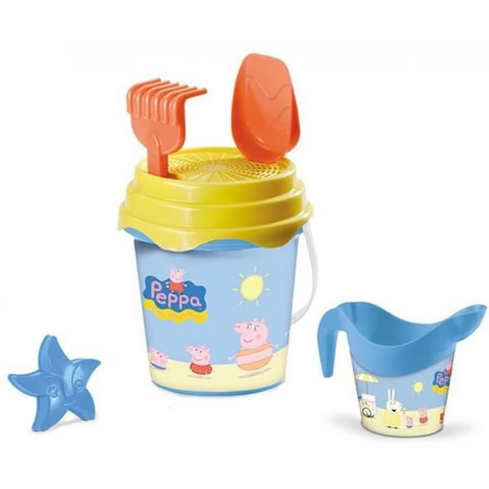 Smoby Peppa Pig beach bucket with watering can & 4-piece toy set