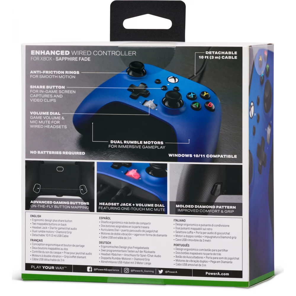 POWERA Enhanced Xbox Series wired controller Sapphire Fade - iPoncomp.com