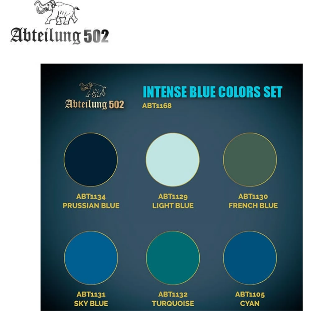 Abteilung 502 Intense Blue Colors Set acrylic paint stock 6x 20ml ...