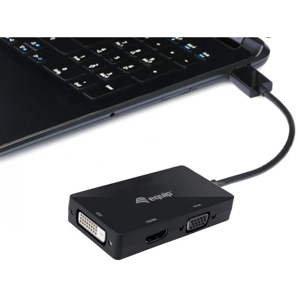 EQUIP DisplayPort to VGA / HDMI / DVI Adapter black