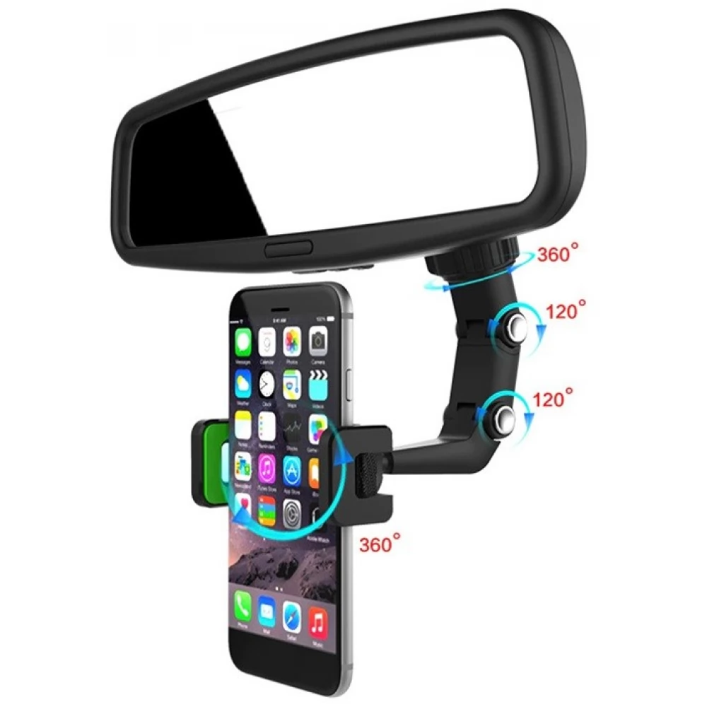 ZONE H-HS162 Universal car holder 50-100mm in 360° rotatable visszapillantóra-fejtámlára black - iPon - hardware and software news, reviews, webshop, forum