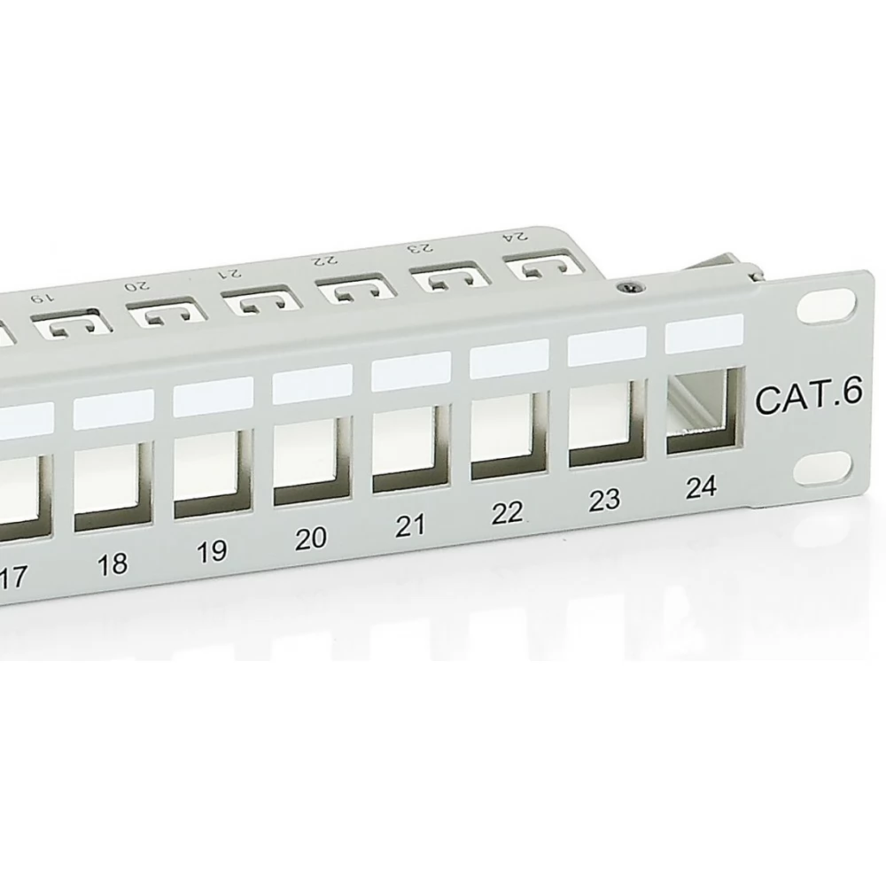 EQUIP 767124 24-Port Keystone Cat.6 Shielded Patch Panel Light Grey ...