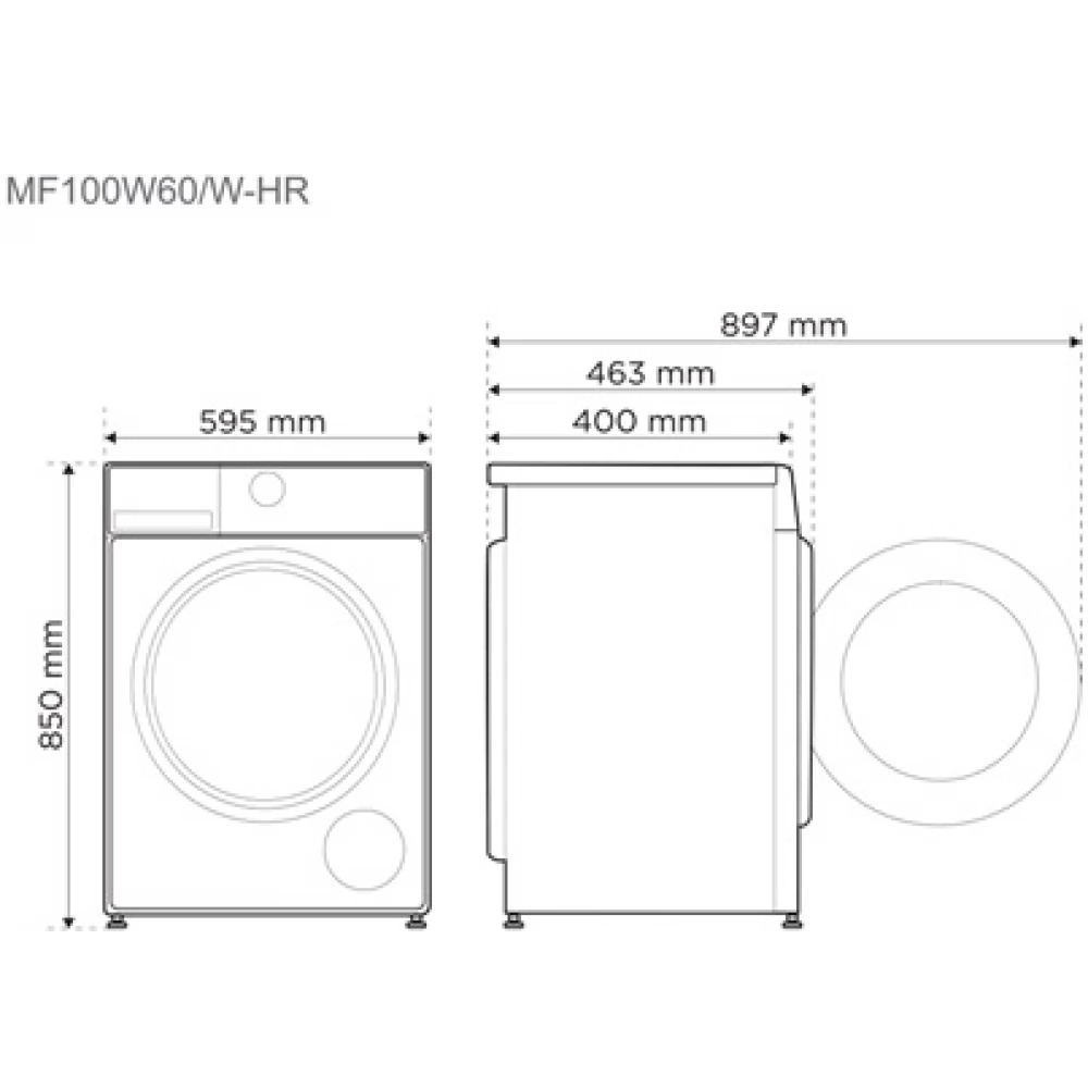 MIDEA MF100W60/W-HR Mosógép elöltöltős 6 kg D fehér - iPon.hu