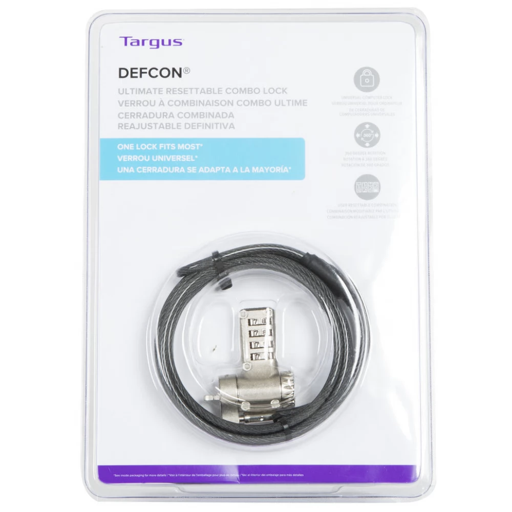 TARGUS DEFCON Ultimate Universal Resettable Combination Cable Lock with ...