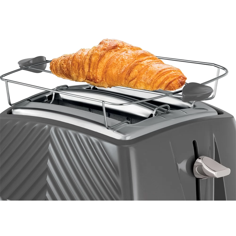 Grey Groove Toaster 2 Slice 26392 by Russell Hobbs