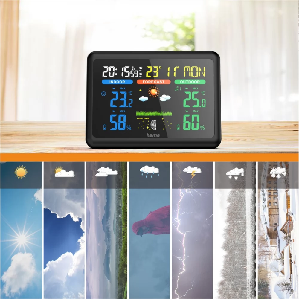 HAMA 185861 Color Weather station black - iPon - hardware and software  news, reviews, webshop, forum