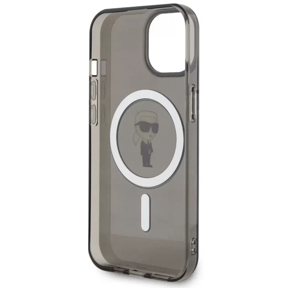 KARL LAGERFELD IML MagSafe back plates iPhone 15 Ikonik black - iPon ...