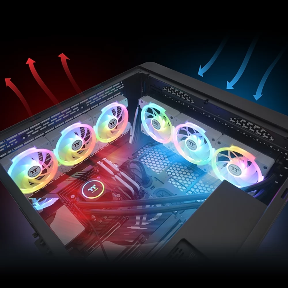 Thermaltake SWAFAN EX12 ARGB White - Ventilateur PC Avec Éclairage RGB