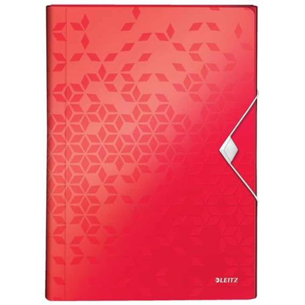 LEITZ Harmonikamappa A4 PP 6 compartmental Wow red - iPoncomp.com