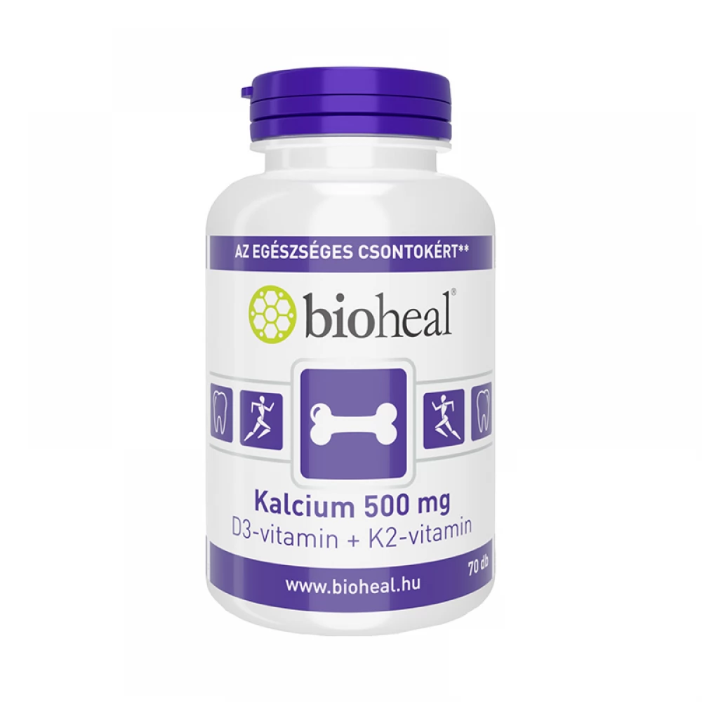 Bioheal kalcium 500 mg+d3vitamin+k2vitamin tabletta 70 db iPon.hu