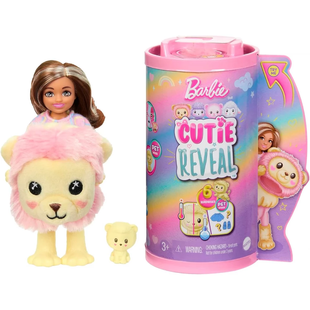 icdn.ru cute girl MATTEL HKR21 Barbie Cutie Reveal Cozy Cute Tees Chelsea Lion jelmezes  figura - iPoncomp.com