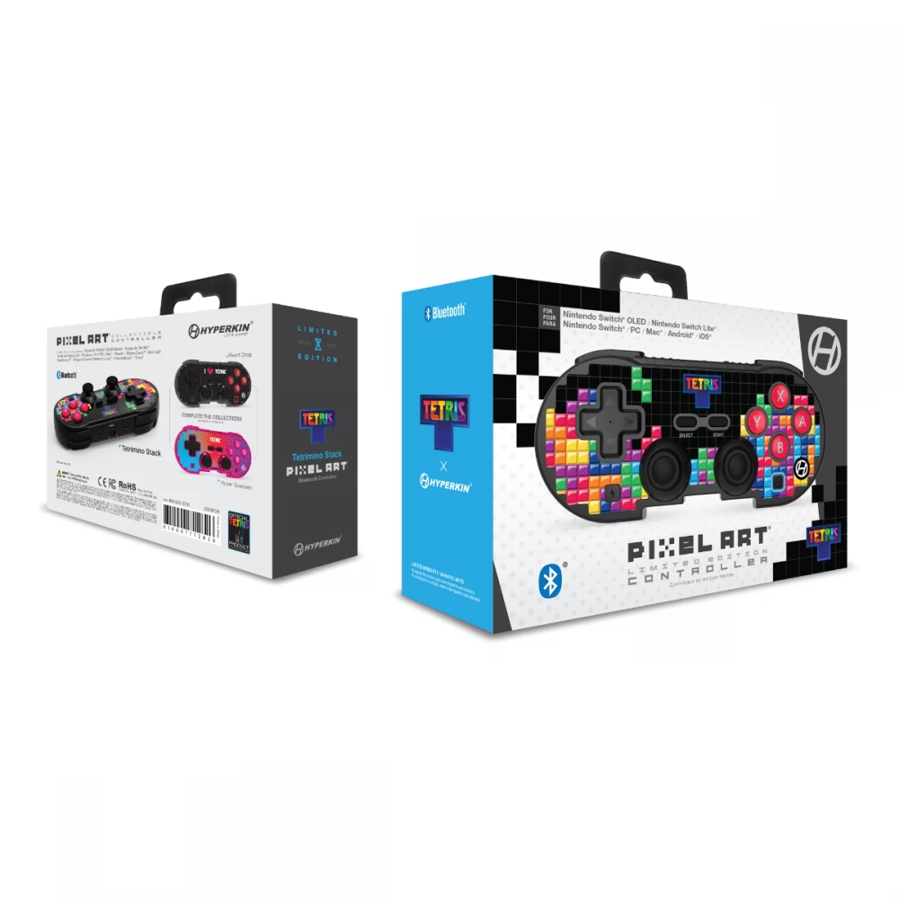 HYPERKIN Pixel Art Tetris Wireless Controller Tetrimino Stack SWITCH ...