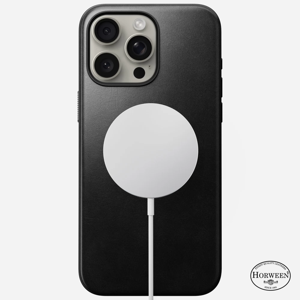 NOMAD GOODS Modern leather case iPhone 15 Pro Max black