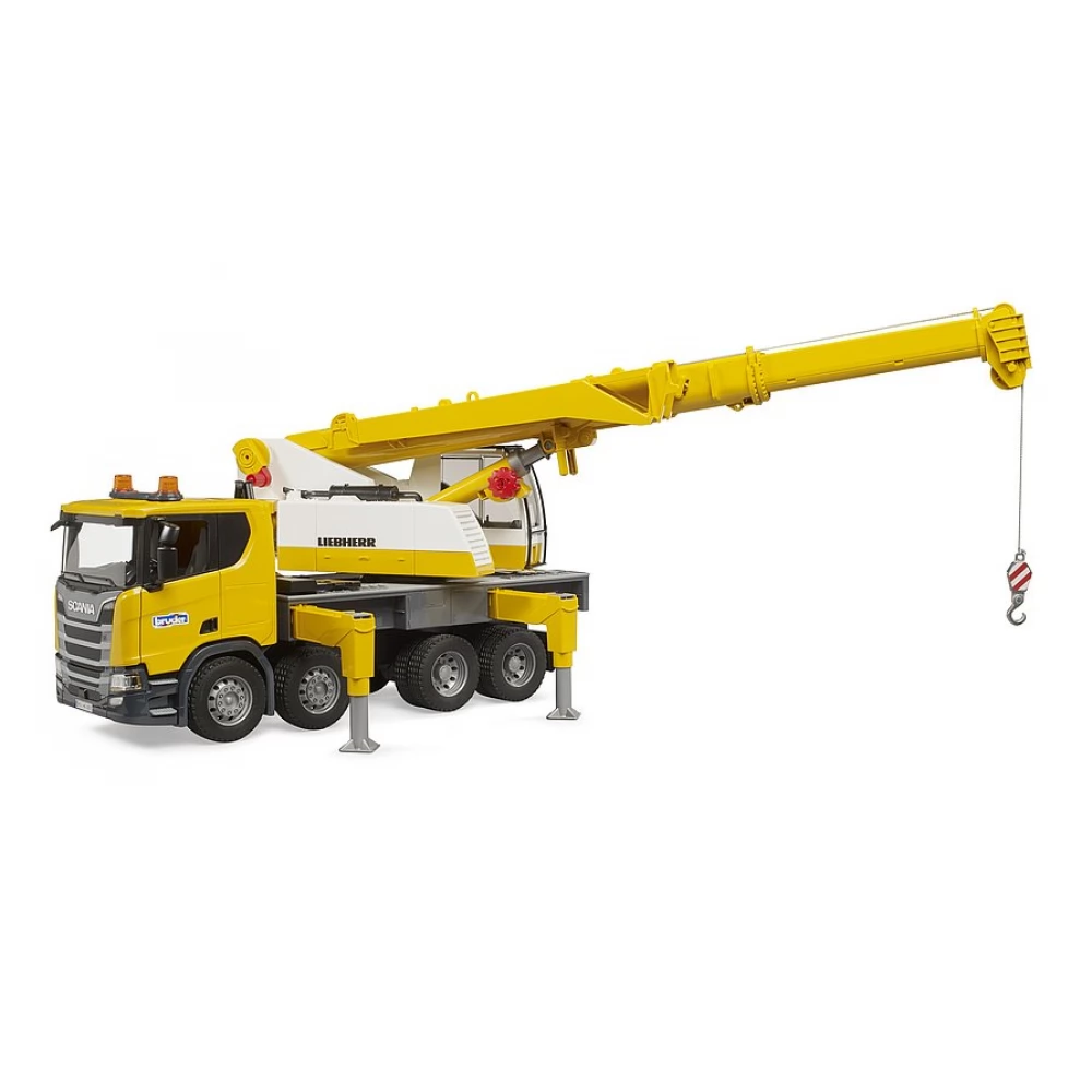 BRUDER Scania Super 560R Liebherr crane truck hang and light effects iPoncomp