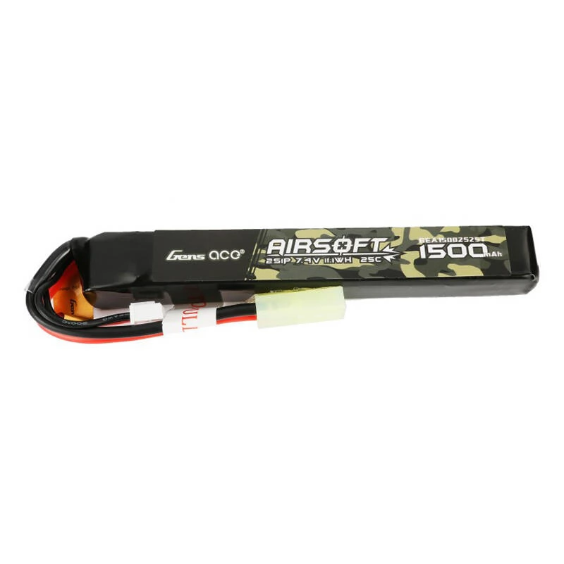 Gens ace 25C 1500mAh 2S1P 7.4V Airsoft Gun Lipo Battery with mini Tamiya Plug Gens ace 25C 1500mAh 2S1P 7.4V Airsoft Gun Lipo Battery with mini Tamiya Plug