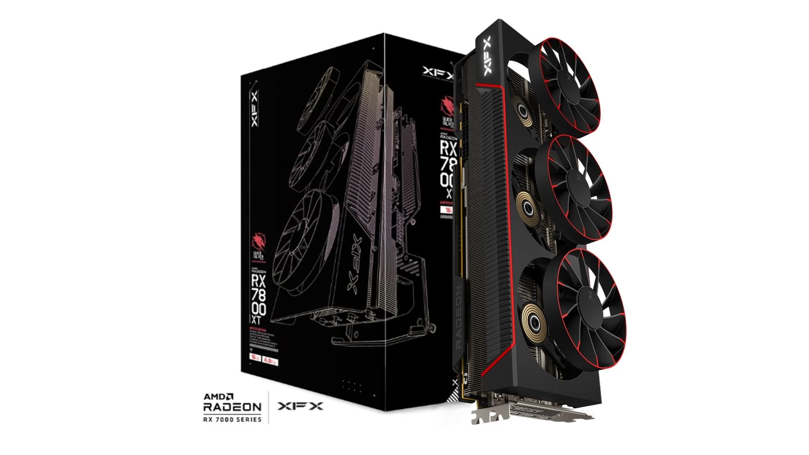 XFX Radeon RX 7800 XT 16GB GDDR6 Quicksilver Magnetic Air Gaming PCIE ...