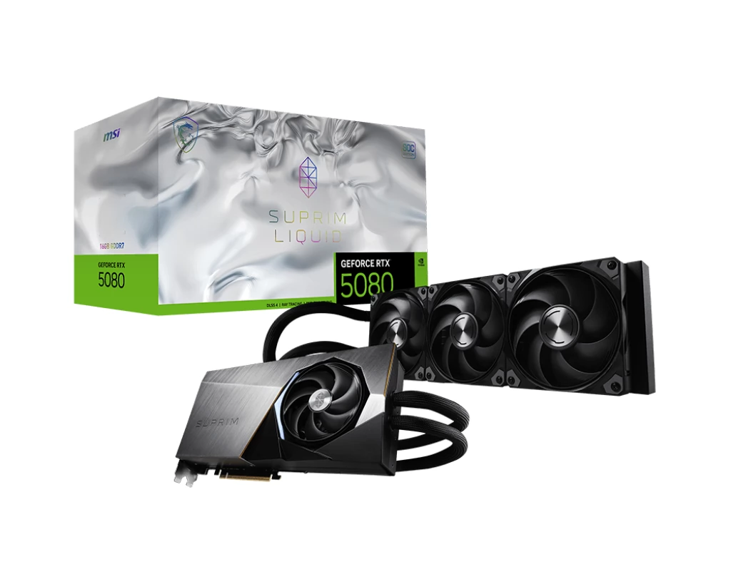MSI SUPRIM LIQUID SOC GeForce RTX 5080 16GB GDDR7 DLSS4