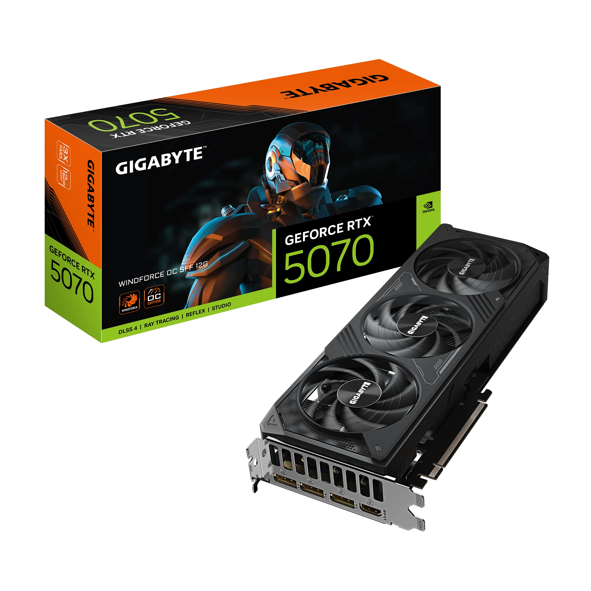 GIGABYTE GV-N5070WF3OC-12GD WINDFORCE OC SFF GeForce RTX 5070 12GB GDDR7 DLSS4
