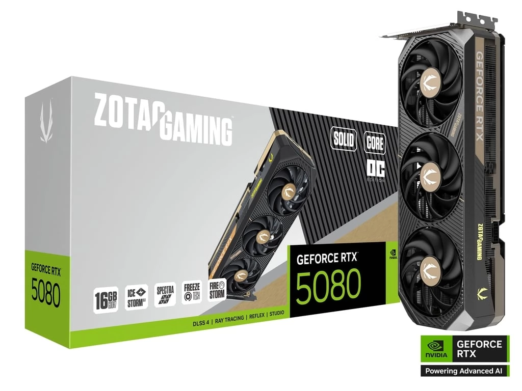 ZOTAC ZT-B50800J2-10P SOLID CORE OC GeForce RTX 5080 16GB GDDR7 DLSS4 + GeForce RTX 50 Series Bundle - DOOM: The Dark Ages
