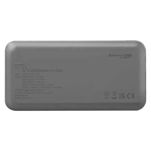 GP B+ Powerbank 20000mAh 15W black - iPoncomp.com