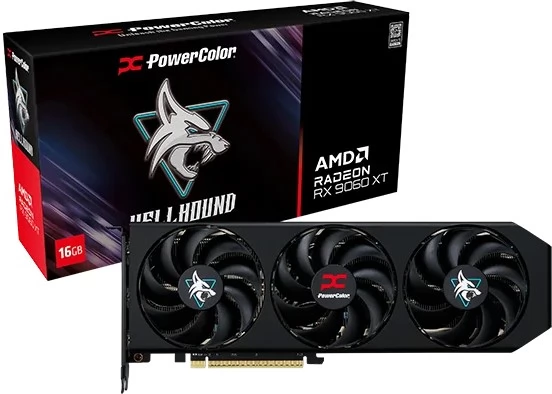 Powercolor rx 9060 xt 16gb radeon hellhound oc | gddr6 | 3 ventilatorji | grafična kartica 1 Powercolor rx9060xt 16g-l/oc radeon rx 9060 xt 16gb gddr6 hellhound pcie - komponentko